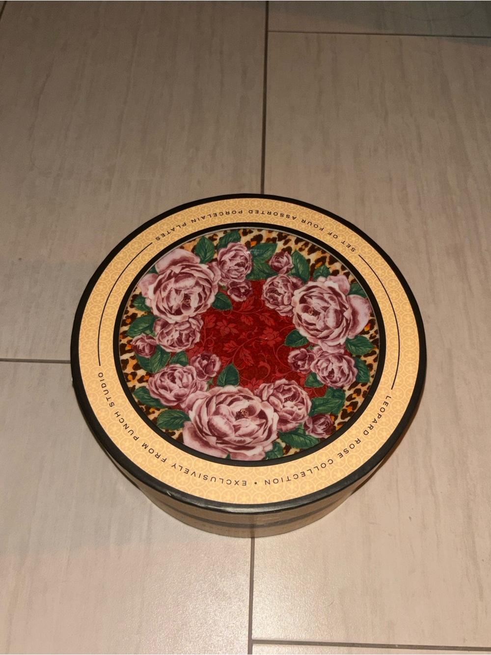 NEW PUNCH STUDIO LEOPARD ROSE 8" Salad Dessert Plate 4 Designs